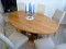 Tisch Mode...Tisch in Kirschbaum massiv, DD-seidenmatt lackiert
Tischsulen und Grundplatte in Stahl verchromt poliert
